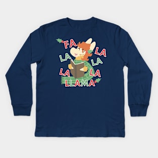 Fa La La La Llama Kids Long Sleeve T-Shirt